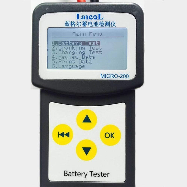 Planet Gates MICRO-200 Auto Battery Capacity Tester Battery Tester 12V Vehicle Digital Battery Analyzer Car CCA 30-200Ah Portable