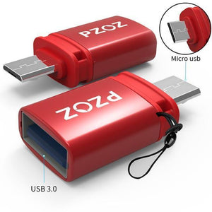 Planet Gates Micro Red PZOZ otg adapter type-c 3.0 otg micro usb 3.0 Charge Data Converter type c microusb type usbc for samsung one plus 6 android