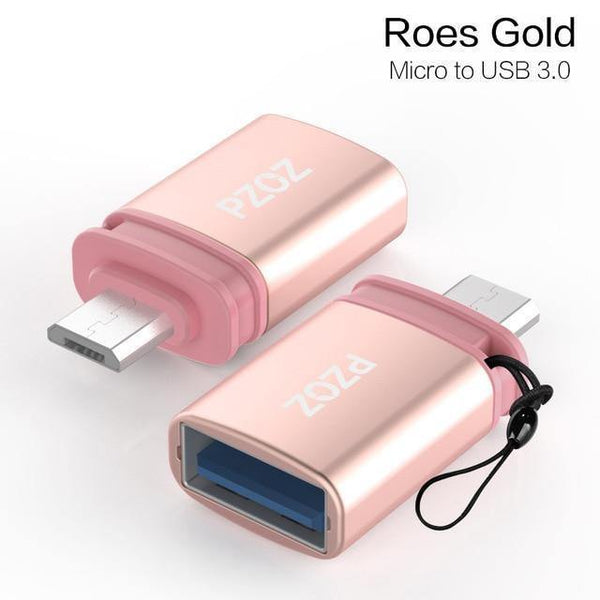 Planet Gates Micro Rose gold OTG Type C to usb c 3.0 to Micro for iphone Macbook Google xiaomi phone Tablet Charge Data cable Type-c usb otg adapter