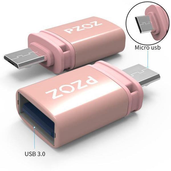 Planet Gates Micro Rose Gold PZOZ otg adapter type-c 3.0 otg micro usb 3.0 Charge Data Converter type c microusb type usbc for samsung one plus 6 android