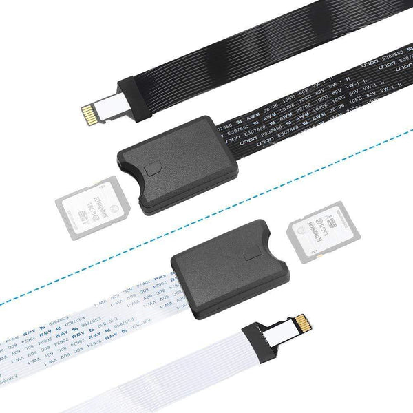 Planet Gates Micro SD to SD Card Extension Cable TF to Micro SD Card Reader Flexible Extender Adapter for Car GPS 3D Printer TV DVD