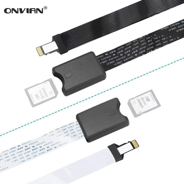 Planet Gates Micro SD to SD Card Extension Cable TF to Micro SD Card Reader Flexible Extender Adapter for Car GPS 3D Printer TV DVD