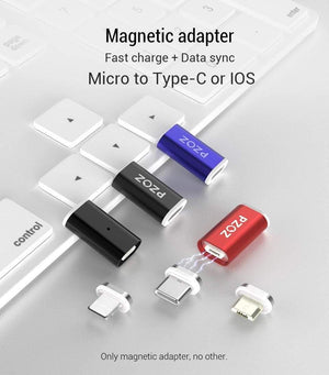 Planet Gates Micro to IOS Plug PZOZ Magnetic Adapter Cable Micro usb Adapter Fast Charging Phone Microusb Type-C Magnet Charger usb c For iphone xiaomi Type C