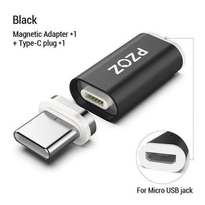Planet Gates Micro to Type c Plug PZOZ Magnetic Adapter Cable Micro usb Adapter Fast Charging Phone Microusb Type-C Magnet Charger usb c For iphone xiaomi Type C