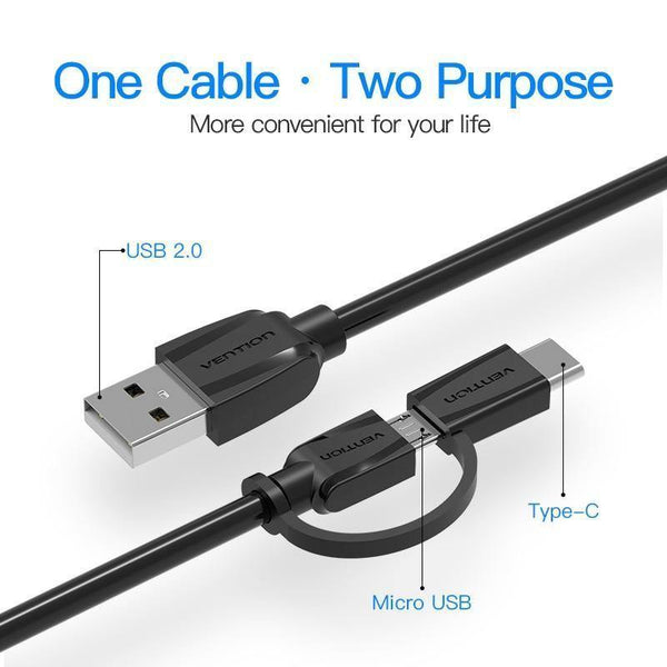 Planet Gates micro usb / 0.5m Vention Micro USB 2 in 1 Type C Cable USB C Super Speed Charger USB Cable for Macbook Nokia Nexus 5X 6P Meizu Pro5 Xiaomi Phone