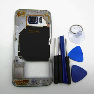 Planet Gates Middle frame for Samsung Galaxy S6 G920 G920F Back Plate Bezel Housing Case Free Tools Replacement Parts