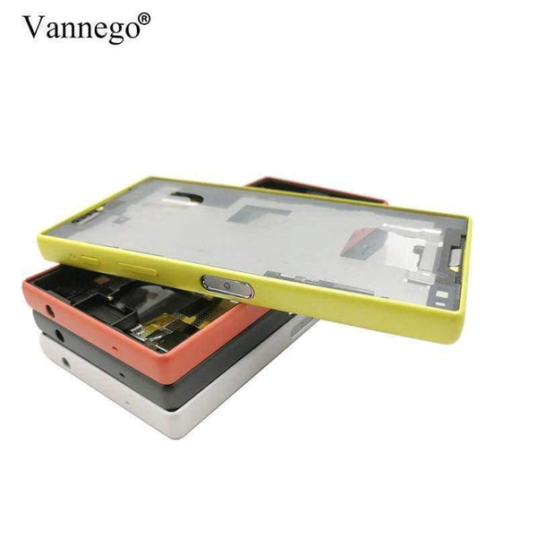 Planet Gates Middle frame For Sony Xperia Z5 Compact E5803 E5823 case Replacement parts Housing Metal With Dust Plug And Adhesive