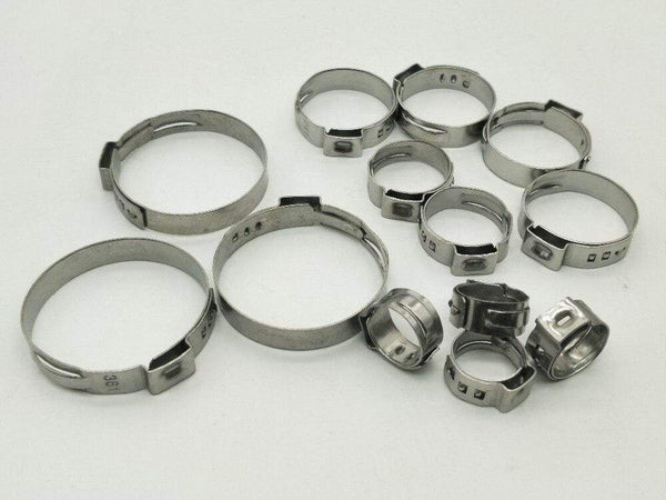 Planet Gates Middle size pipe Clamps High Quality 4PCS Stainless Steel 304 Single Ear Hose Clamps Assortment Kit Single