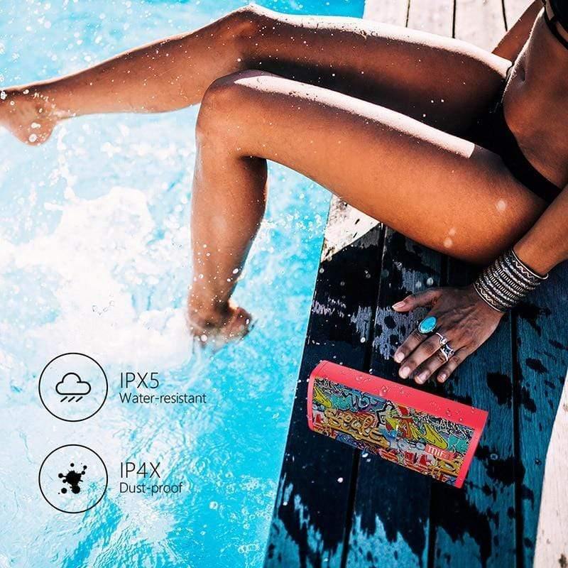 Planet Gates MIFA Red-Graffiti Bluetooth Speaker  Built-in Microphone Stereo Rock Sound Outdoor 10W Portable Wireless Speaker Support TF Card