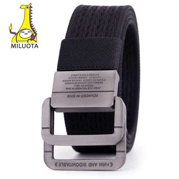Military Equipment Tactical Belt Man Double Ring Buckle Thicken Canvas Belts for Men Waistband