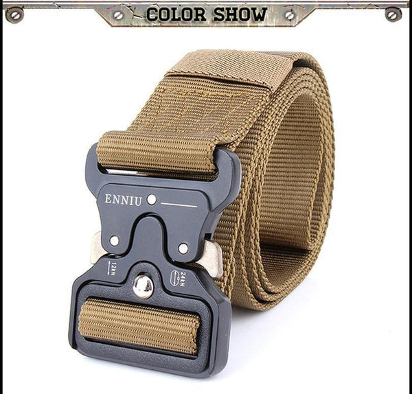Planet Gates Military Equipment Tactical Belt Men Nylon Knock Off Metal Buckle Army Belt Strap Heavy Duty Soldier Combat Waist Belts