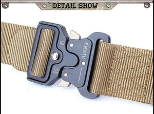 Planet Gates Military Equipment Tactical Belt Men Nylon Knock Off Metal Buckle Army Belt Strap Heavy Duty Soldier Combat Waist Belts