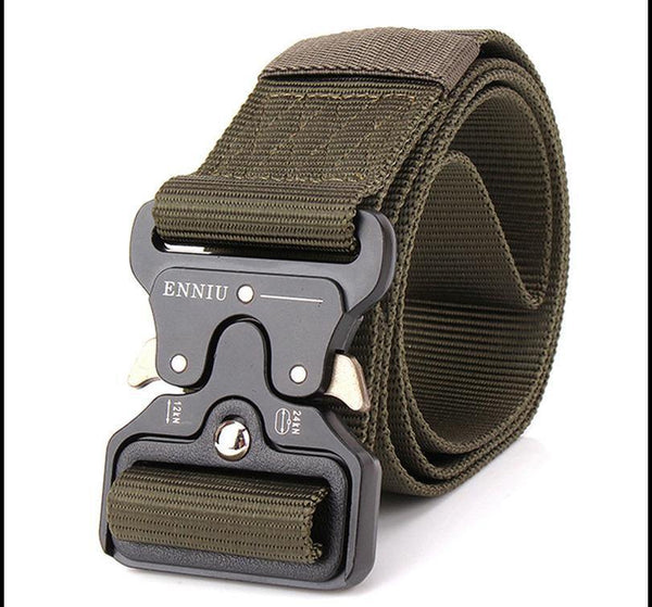 Planet Gates Military Equipment Tactical Belt Men Nylon Knock Off Metal Buckle Army Belt Strap Heavy Duty Soldier Combat Waist Belts