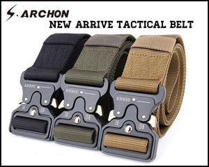 Planet Gates Military Equipment Tactical Belt Men Nylon Knock Off Metal Buckle Army Belt Strap Heavy Duty Soldier Combat Waist Belts