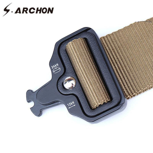 Planet Gates Military Equipment Tactical Belt Men Nylon Knock Off Metal Buckle Army Belt Strap Heavy Duty Soldier Combat Waist Belts