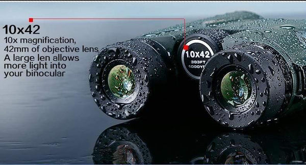 Planet Gates Military HD 10x42 Binoculars Professional Hunting Telescope Zoom High Quality Vision No Infrared Eyepiece Army Green