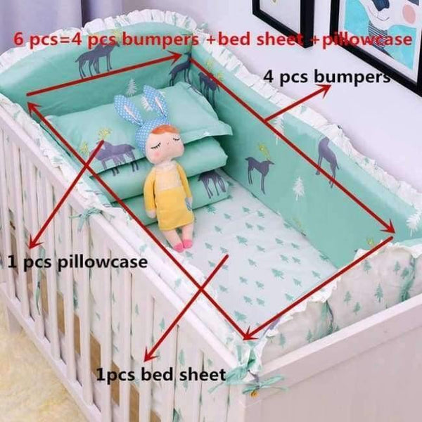 Planet Gates milulv 6pcs/set Blue Universe Design Crib Bedding Set Cotton Toddler Baby Bed Linens Include Baby Cot Bumpers Bed Sheet Pillowcase