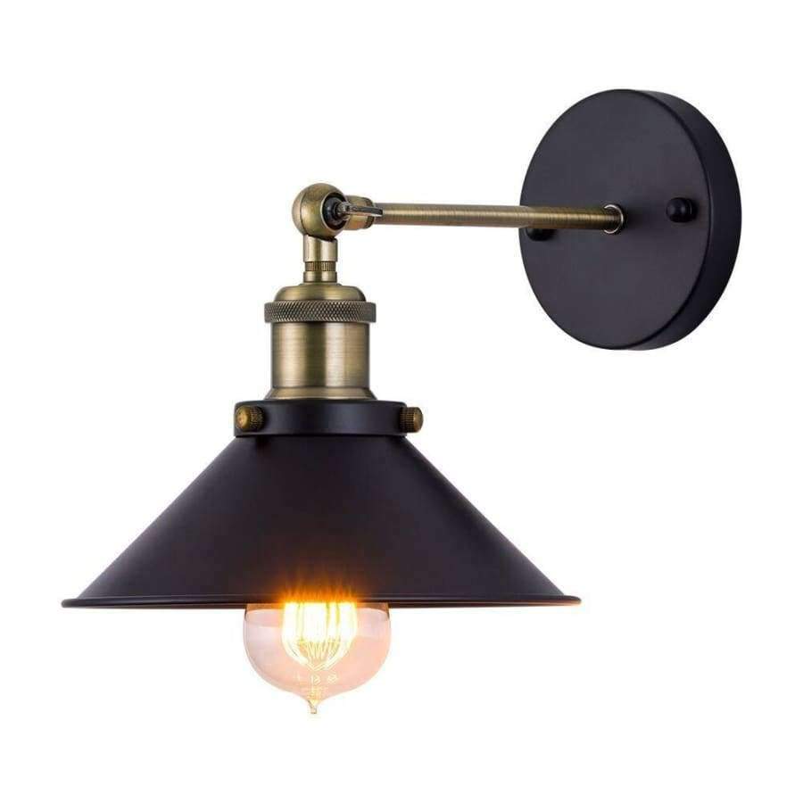 Planet Gates Mini Adjustable Vintage Edison Simplicity Wall Lamp Loft Style with Black Metal Shade For Cafe and Club Industrial Wall Sconce