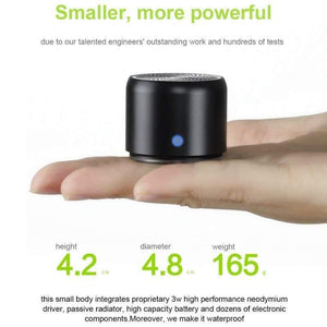 Planet Gates MIni Bluetooth Speaker with Carry Case, Bass Radiator, Portable Speaker Bluetooth 5.0 for Outdoors, Home, Shower