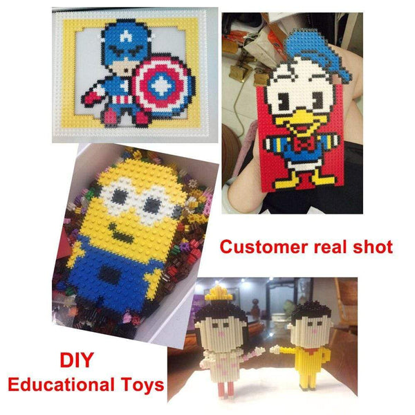 Planet Gates Mini Building Blocks DIY Brick 1x1Dots 200PCS 25Colors Educational Games Toys for Children Compatible with brands blocks