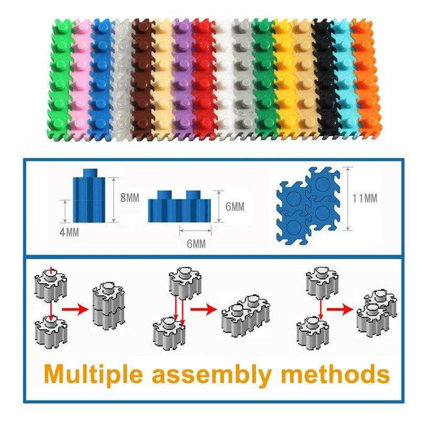 Planet Gates Mini Building Blocks DIY Brick 1x1Dots 200PCS 25Colors Educational Games Toys for Children Compatible with brands blocks