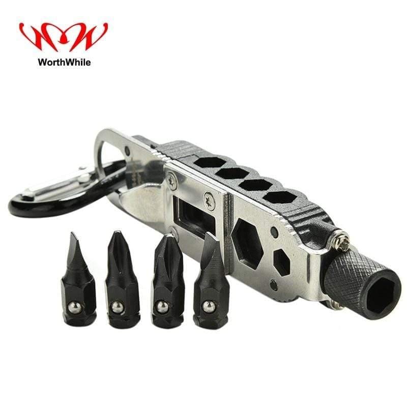 Planet Gates Mini Multifunctional Keychain EDC Outdoor Camping Portable Stainless Steel Pocket Tools for Wilderness Survival