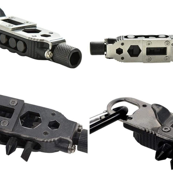 Planet Gates Mini Multifunctional Keychain EDC Outdoor Camping Portable Stainless Steel Pocket Tools for Wilderness Survival