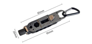 Planet Gates Mini Multifunctional Keychain EDC Outdoor Camping Portable Stainless Steel Pocket Tools for Wilderness Survival