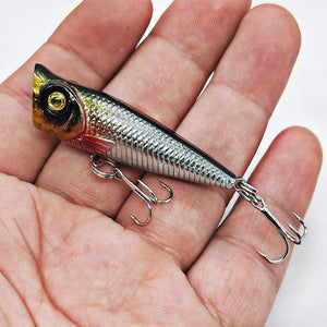 Planet Gates Mini Popper Hard Lure Topwater Popper Fishing Bait 50mm 5g Plastic Jerkbait Artificial Wobblers Swimbait Fishing Tackle
