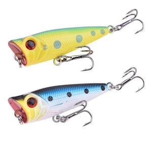 Planet Gates Mini Popper Hard Lure Topwater Popper Fishing Bait 50mm 5g Plastic Jerkbait Artificial Wobblers Swimbait Fishing Tackle