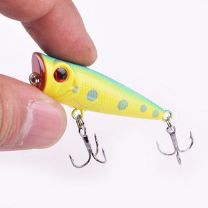 Planet Gates Mini Popper Hard Lure Topwater Popper Fishing Bait 50mm 5g Plastic Jerkbait Artificial Wobblers Swimbait Fishing Tackle