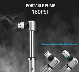 Planet Gates Mini Portable Aluminium Alloy Bicycle Air Pump Bike Tire Inflator Super Light Accessories MTB Road Bike Cycling Pump