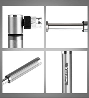 Planet Gates Mini Portable Aluminium Alloy Bicycle Air Pump Bike Tire Inflator Super Light Accessories MTB Road Bike Cycling Pump