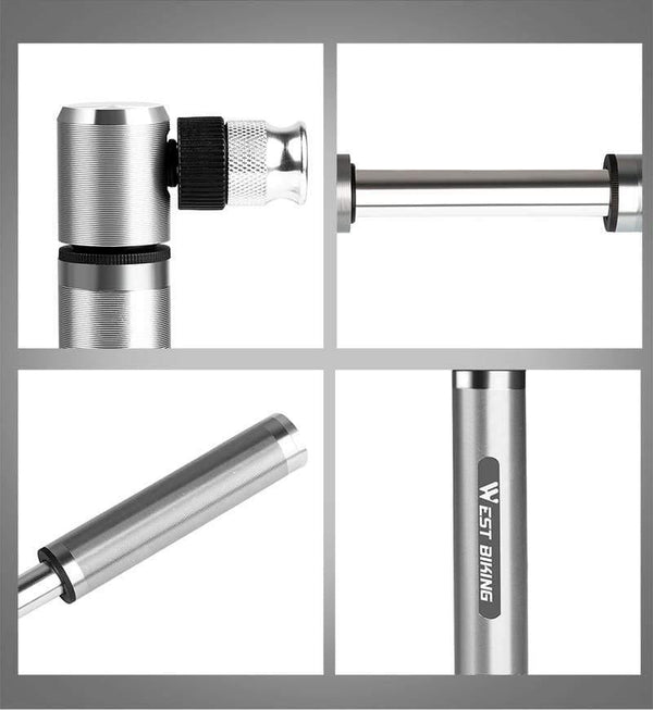 Planet Gates Mini Portable Aluminium Alloy Bicycle Air Pump Bike Tire Inflator Super Light Accessories MTB Road Bike Cycling Pump