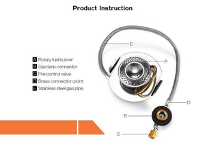 Planet Gates Mini Portable Stainless Steel Propane Outdoor Camping Gas Stove Foldable Split Gas Burner for Outdoor Camping Cooking