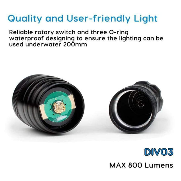 Planet Gates Mini Portable Underwater LED Scuba Diving Flashlight Torch Cree XM-L L2 LED Diver Rescue Suits Diving Flashlight