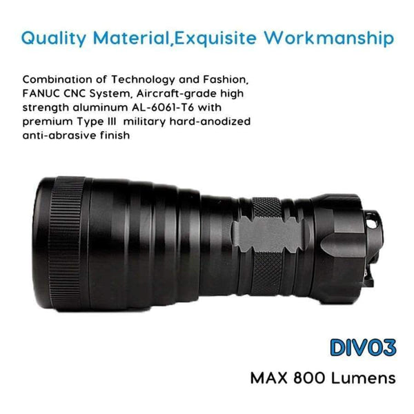 Planet Gates Mini Portable Underwater LED Scuba Diving Flashlight Torch Cree XM-L L2 LED Diver Rescue Suits Diving Flashlight