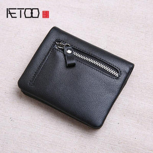 Planet Gates Mini purse women's leather short men's wallet leather Korean version of the young ultra thin vertical wallet soft leather