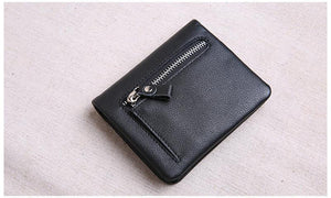 Planet Gates Mini purse women's leather short men's wallet leather Korean version of the young ultra thin vertical wallet soft leather