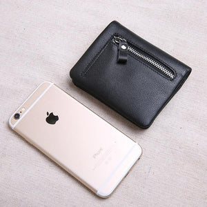 Planet Gates Mini purse women's leather short men's wallet leather Korean version of the young ultra thin vertical wallet soft leather