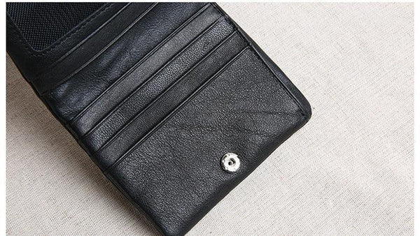 Planet Gates Mini purse women's leather short men's wallet leather Korean version of the young ultra thin vertical wallet soft leather