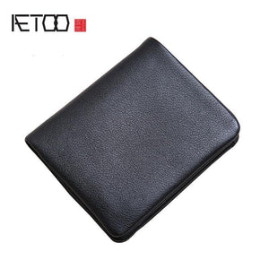 Planet Gates Mini purse women's leather short men's wallet leather Korean version of the young ultra thin vertical wallet soft leather