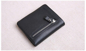 Planet Gates Mini purse women's leather short men's wallet leather Korean version of the young ultra thin vertical wallet soft leather