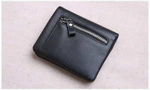 Planet Gates Mini purse women's leather short men's wallet leather Korean version of the young ultra thin vertical wallet soft leather