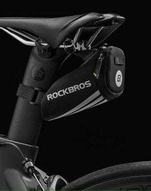 Planet Gates Mini Rear Bike Saddle Bag Portable Reflective Tail Seatpost Nylon Cycling Bike Bicycle Bag Package MTB Bike Accessories