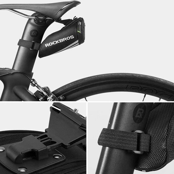 Planet Gates Mini Rear Bike Saddle Bag Portable Reflective Tail Seatpost Nylon Cycling Bike Bicycle Bag Package MTB Bike Accessories