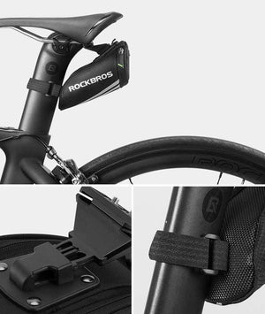 Planet Gates Mini Rear Bike Saddle Bag Portable Reflective Tail Seatpost Nylon Cycling Bike Bicycle Bag Package MTB Bike Accessories