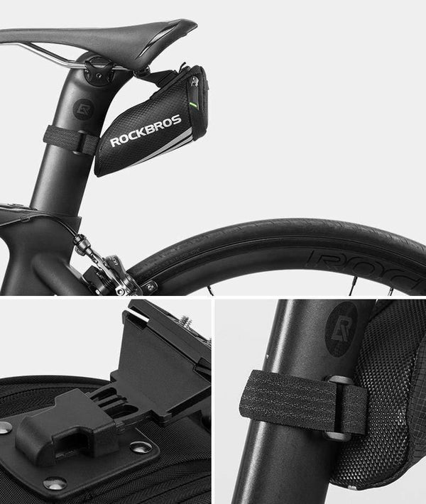 Planet Gates Mini Rear Bike Saddle Bag Portable Reflective Tail Seatpost Nylon Cycling Bike Bicycle Bag Package MTB Bike Accessories
