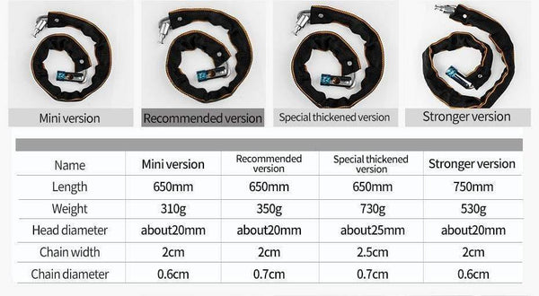 Planet Gates mini version Bicycle Lock Safe Metal Anti-Theft Outdoor Bike Chain Lock Security Reinforced Cycling Chain Lock Bicycle Accessories