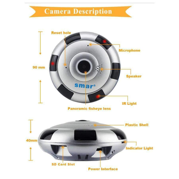 Planet Gates Mini VR IP Camera Wireless 960P HD Smart 360 Degree Panoramic Network CCTV Security Camera Home Protection Video Surveillance